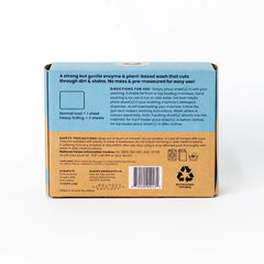 Enzyme Laundry Detergent Sheets 5 8 kg load Ecokaps Dissolvable Cleaning Handsoap Sheets New Zealand, back of box