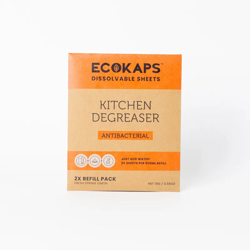 ECOKAPS Kitchen Degreaser  refill envelope on a white background